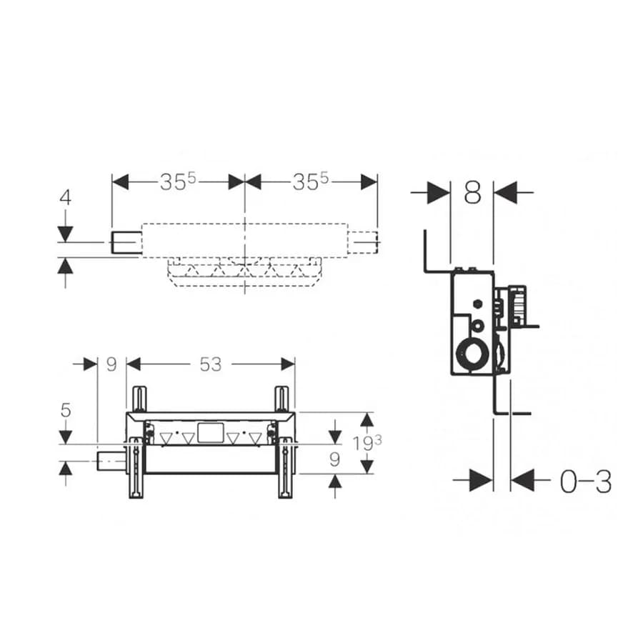 Geberit Combifix sifone doccia 8 cm per incasso a parete per massetti altezza minima 90 mm