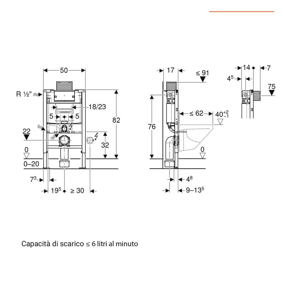 Geberit Duofix modulo di installazione per vaso sospeso per pareti in cartongesso
