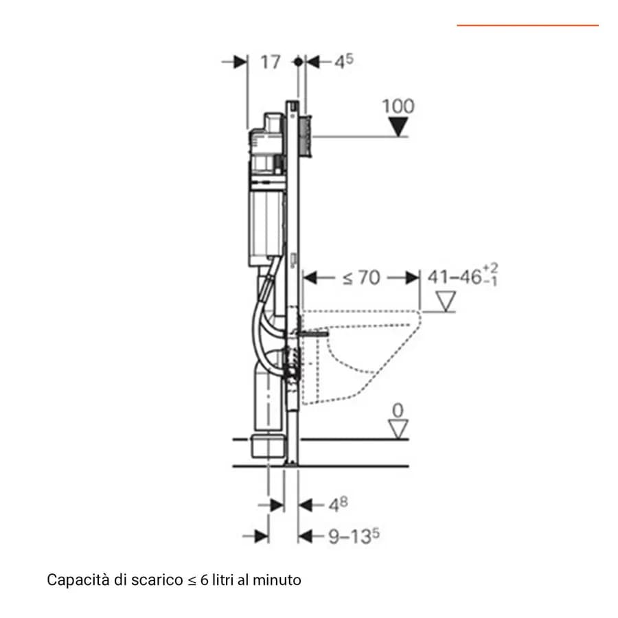 Geberit per cartongesso installazione Duofix per vaso wc sospeso accessibile