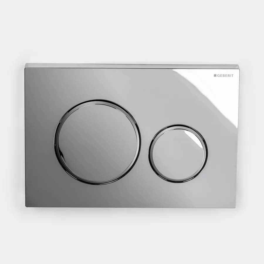 Geberit placca di comando cromata con particolari satinati doppio tasto per incassi Sigma 8 - Sigma20 round