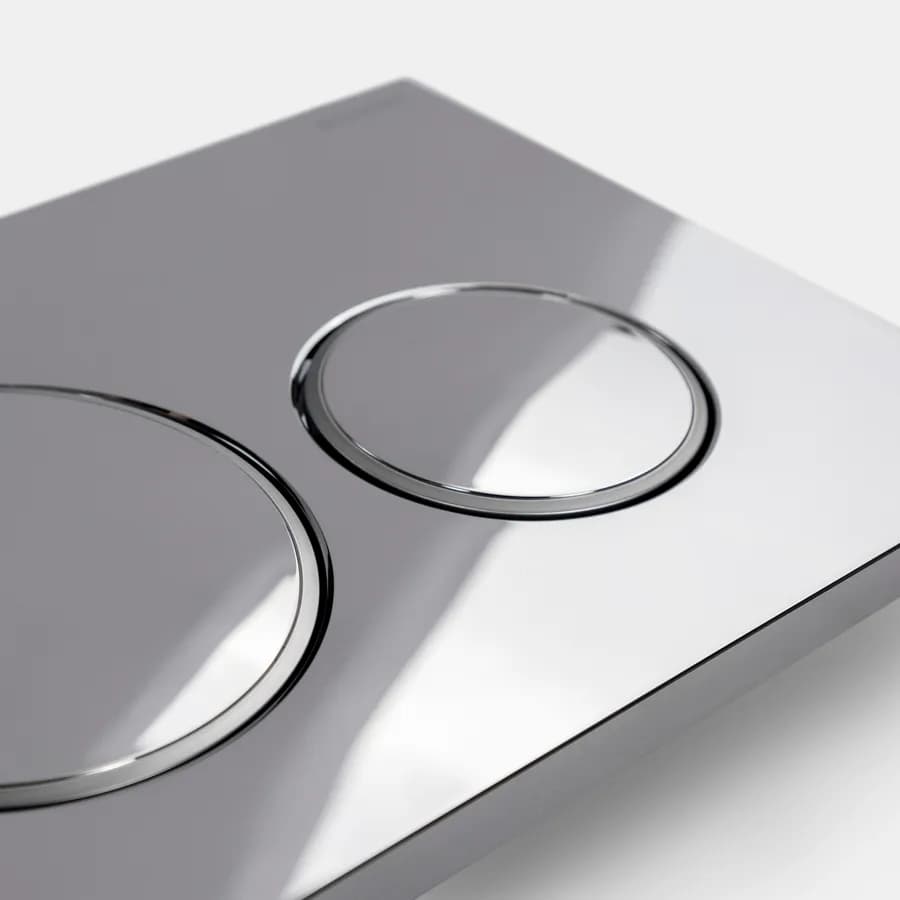 Geberit placca di comando cromata con particolari satinati doppio tasto per incassi Sigma 8 - Sigma20 round