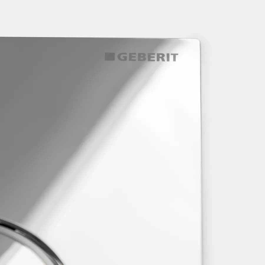 Geberit placca di comando cromata con particolari satinati doppio tasto per incassi Sigma 8 - Sigma20 round