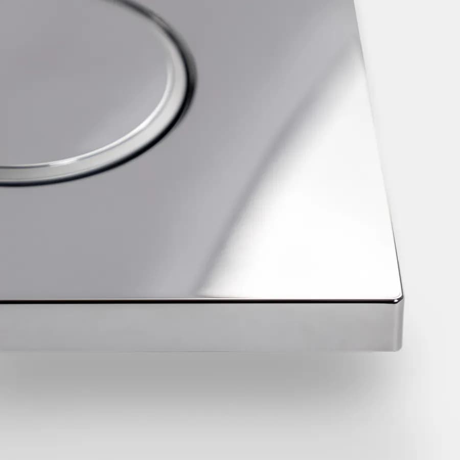 Geberit placca di comando cromata con particolari satinati doppio tasto per incassi Sigma 8 - Sigma20 round