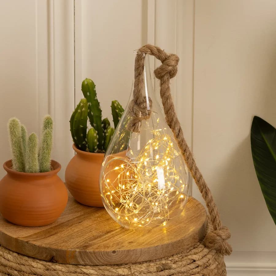 Catena luminosa 10 m con 100 micro LED luce bianca calda