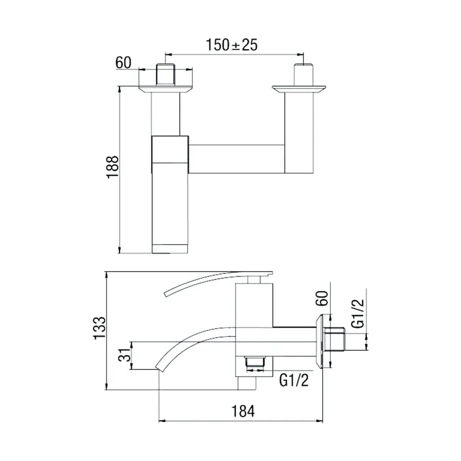 Glint Jacuzzi - Rubinetteria miscelatore con accessori per vasca in ottone cromato