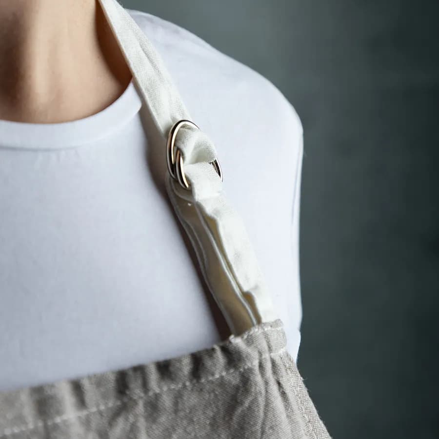 Grembiule da cucina 84x60 cm in cotone grigio