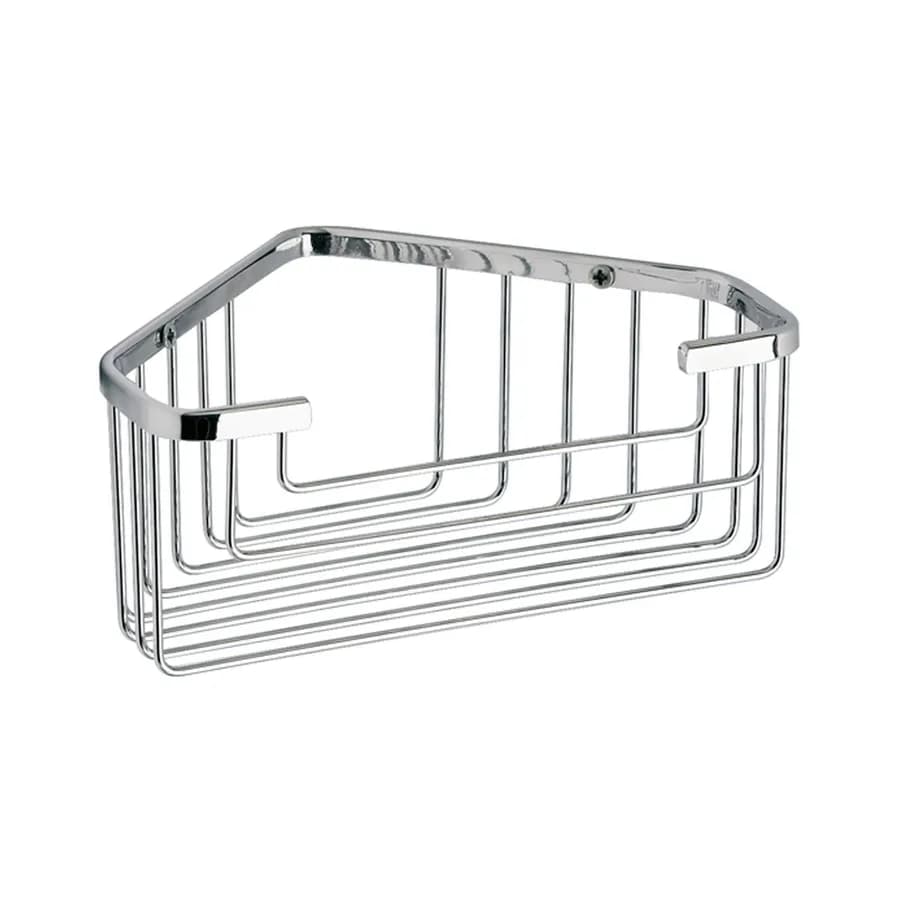 Griglia portaoggetti cromata Gedy in acciaio inox 20 x 15 cm da appendere ad angolo