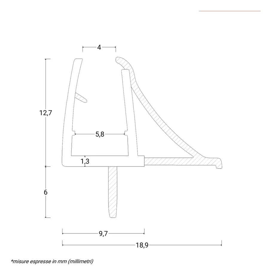 Guarnizione sottoporta riducibile 107 cm per box doccia da 6 mm