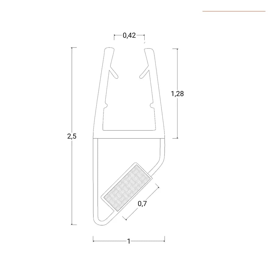 Set guarnizioni magnetiche spessore 6 mm per box doccia nicchia 190 h