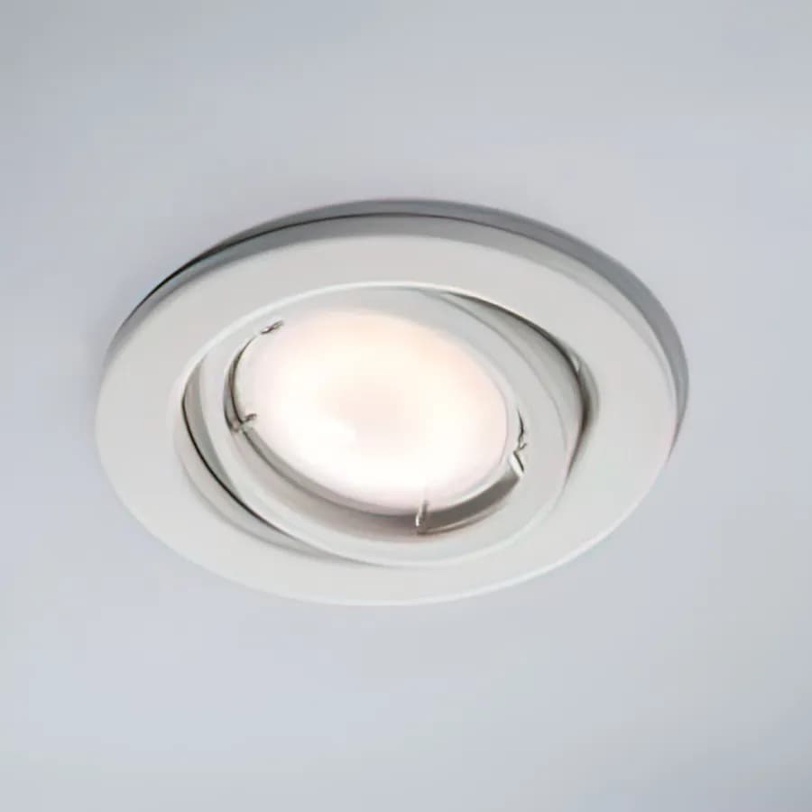 Incasso10x10,5 cm in metallo bianco con lampadina GU10 inclusa
