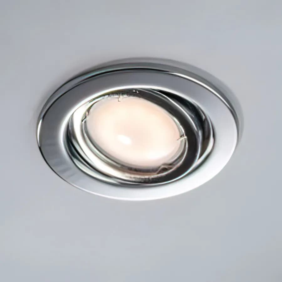Incasso10x10,5 cm in metallo cromo con lampadina GU10 inclusa
