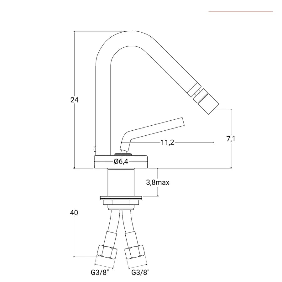 Jacuzzi - Rubinetteria Aquasoul miscelatore per bidet per piletta click clack