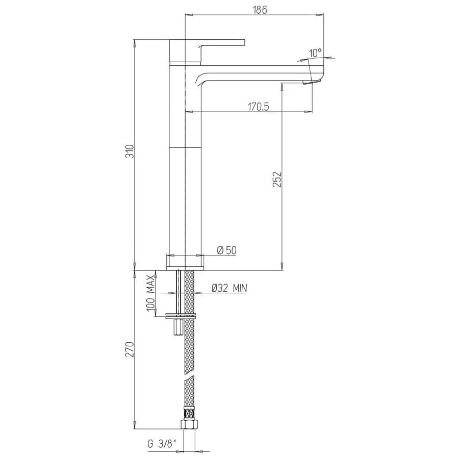 Jacuzzi - Rubinetteria Flag set miscelatori per lavabo canna alta bidet e vasca completo