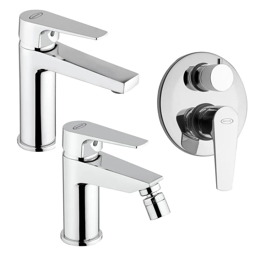 Jacuzzi - Rubinetteria modello Inca set completo di miscelatori per bidet lavabo e incasso doccia con deviatore