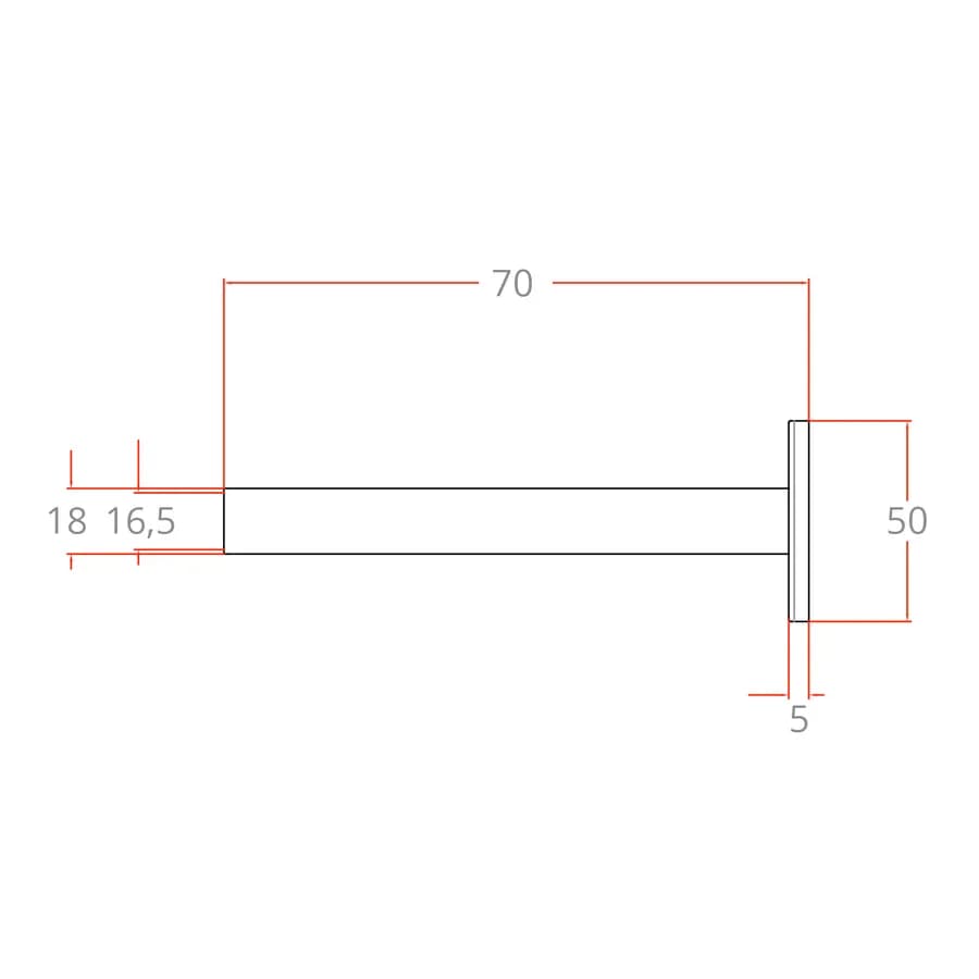 Kit copritubo minimalista 2 pezzi finitura cromata misura Ø55-Ø18-L70