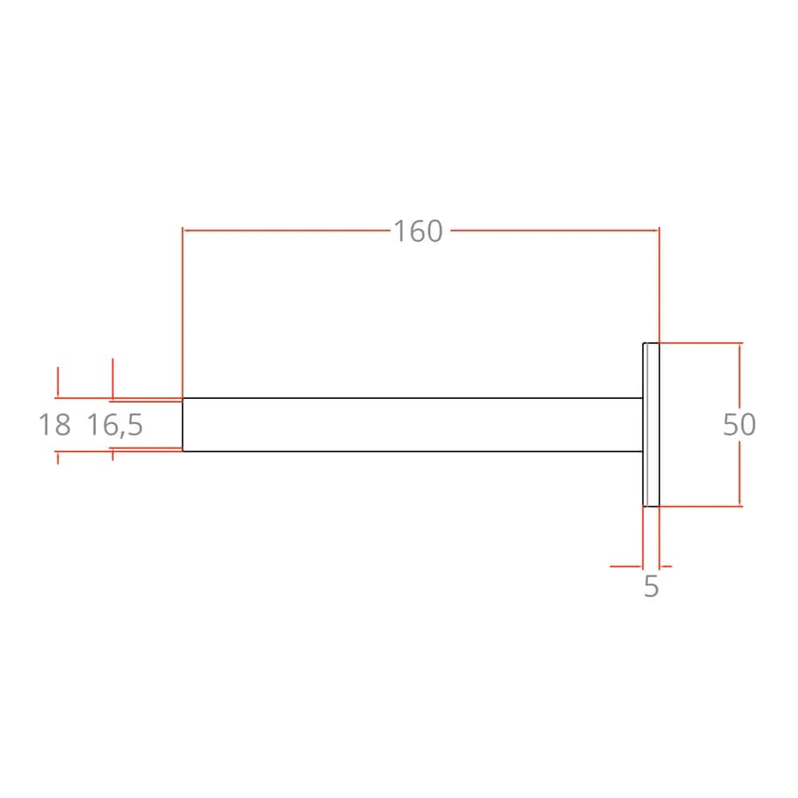 Kit copritubo minimalista 2 pezzi finitura cromo misura Ø55-Ø18-L160