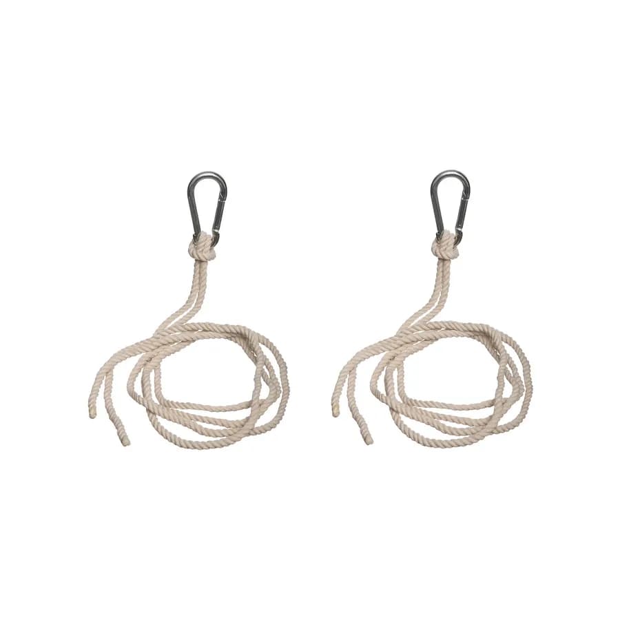Kit di fissaggio per amaca con corde in cotone e moschettone in acciaio