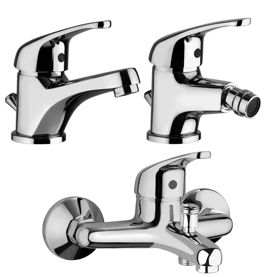 Kit miscelatori bagno in ottone per lavabo, bidet e vasca da bagno Linea ENERGY