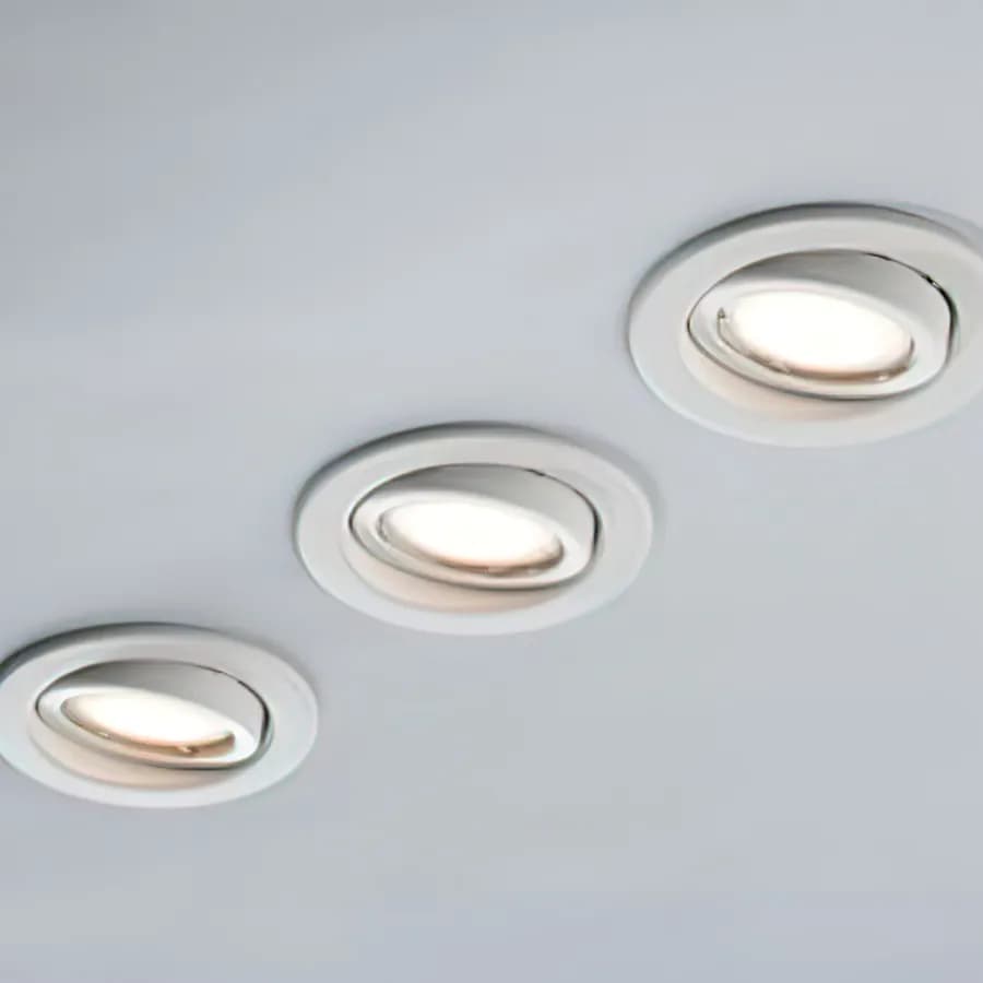 Kit tre incassi 10x10,5 cm in metallo bianco con lampadina GU10 inclusa