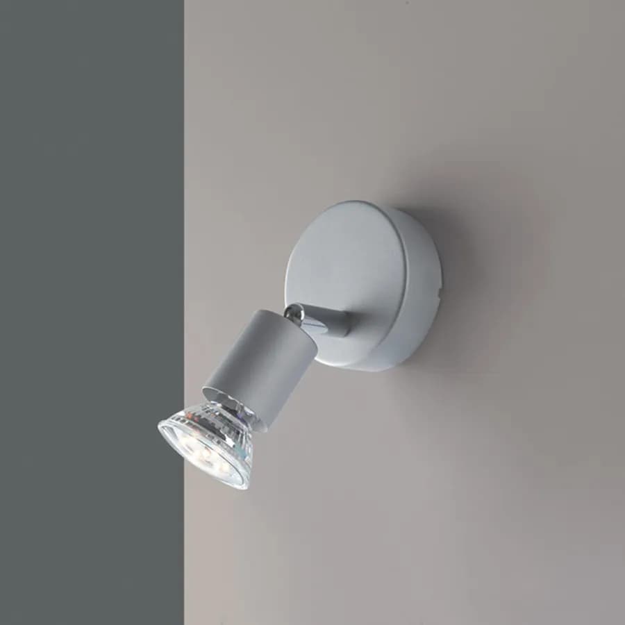 Lampada 1 spot orientabile da interno 11x8,5x12h cm in metallo silver