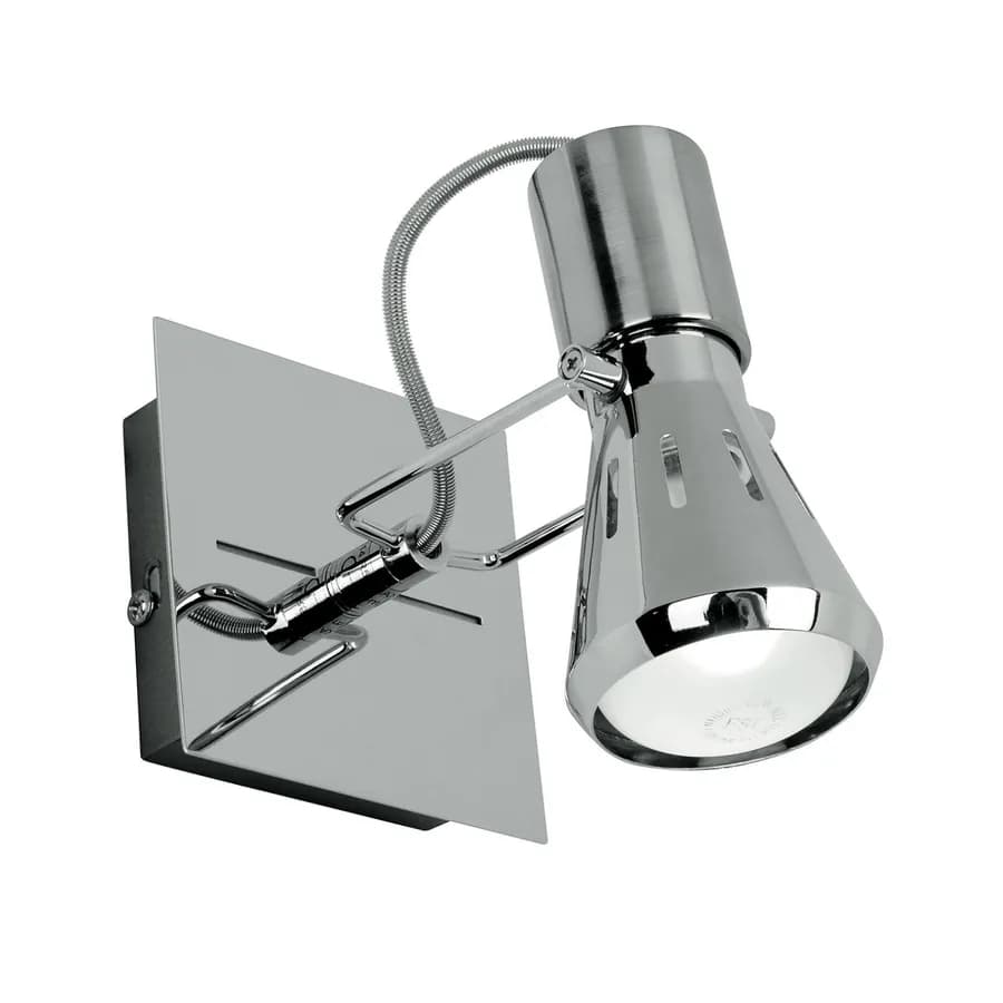 Lampada 1 spot orientabile da interno 80x20x12 h cm in metallo cromo