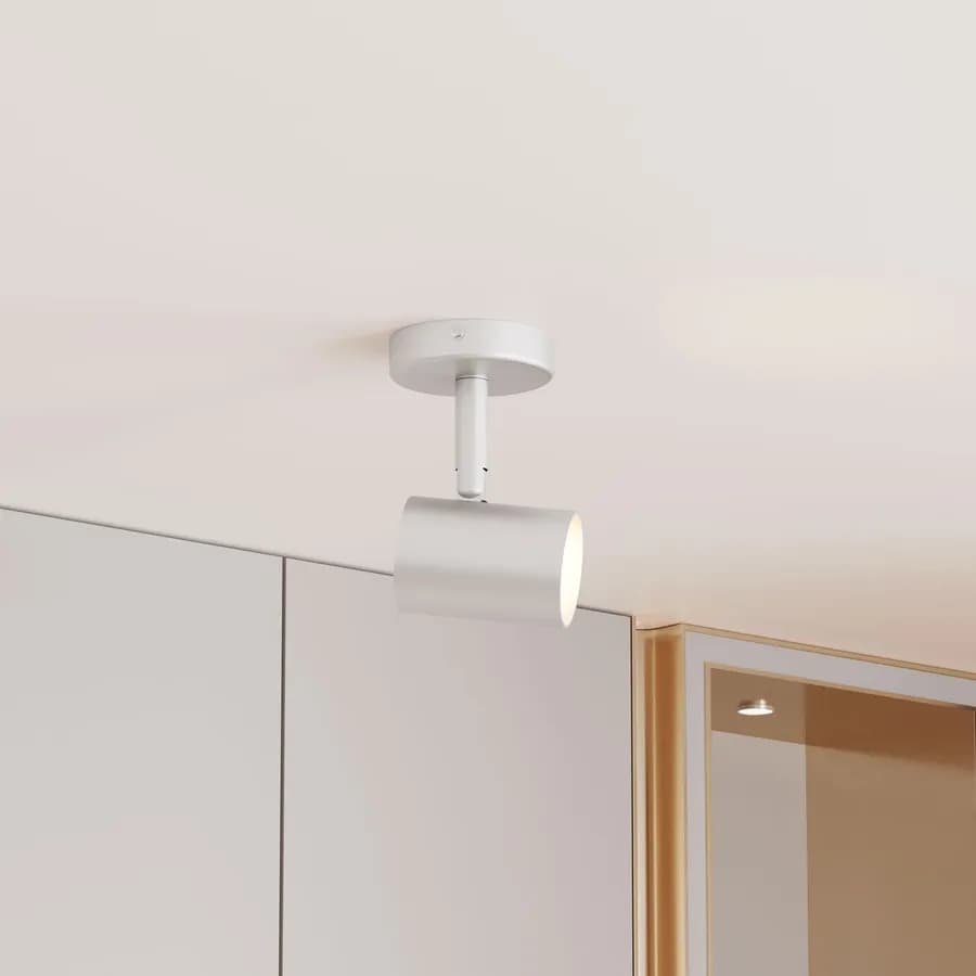 Lampada 1 spot orientabile da interno 8x7x12h cm in alluminio bianco - Betsy