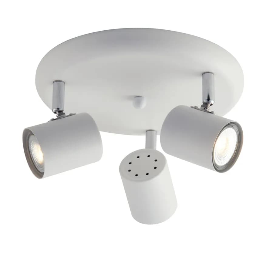 Lampada 3 spot orientabile da interno 23,5x7x12h cm in metallo bianco