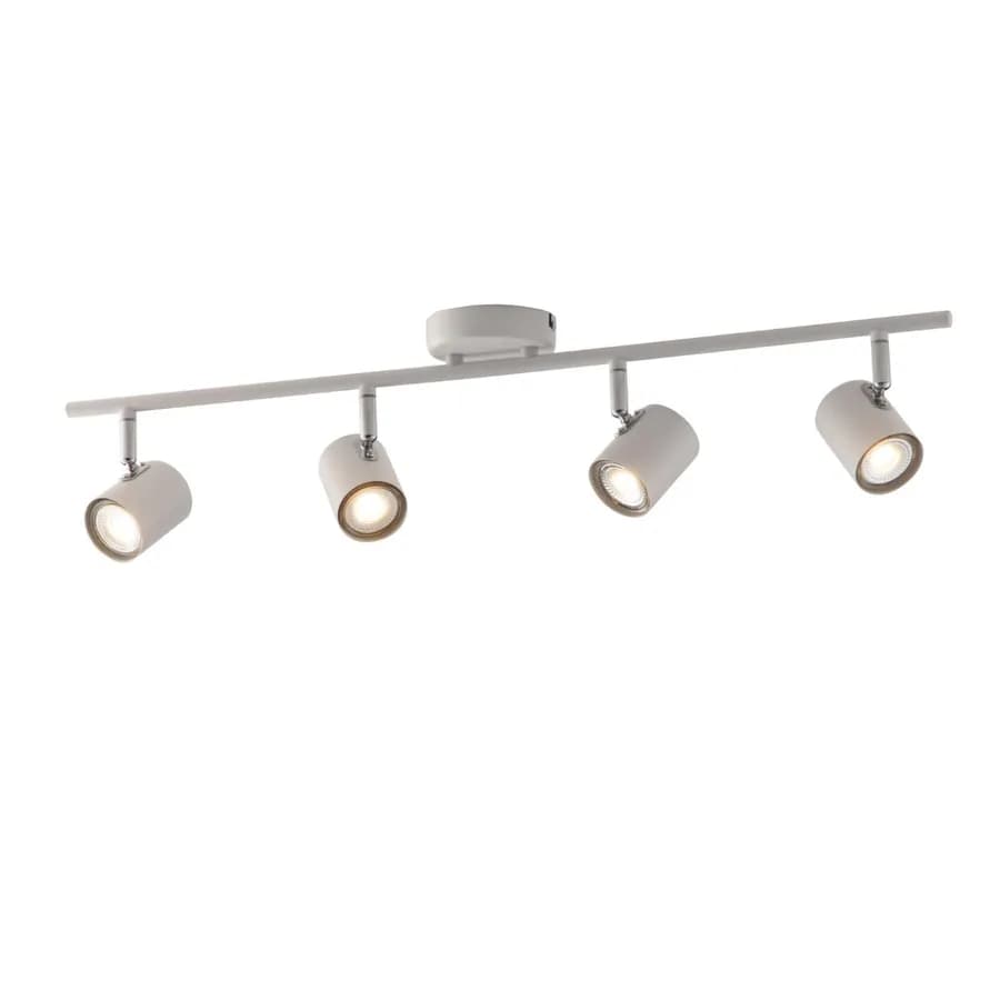 Lampada 4 spot orientabile da interno 70x9,7x7 cm in metallo bianco