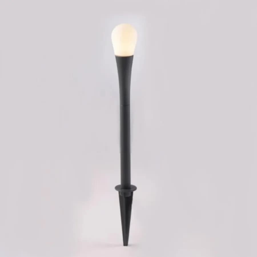Lampada a paletto da esterno 5x74 cm alluminio antracite con picchetto incluso