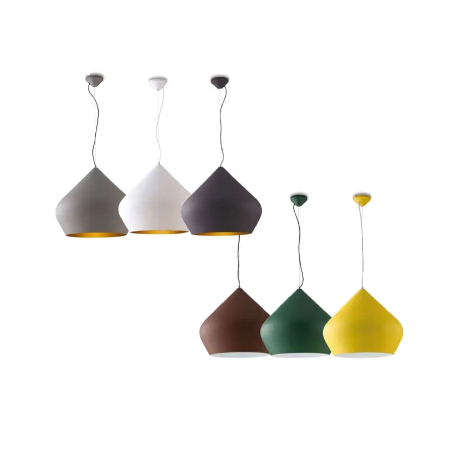 Lampada a sospensione 201h cm in metallo grigio