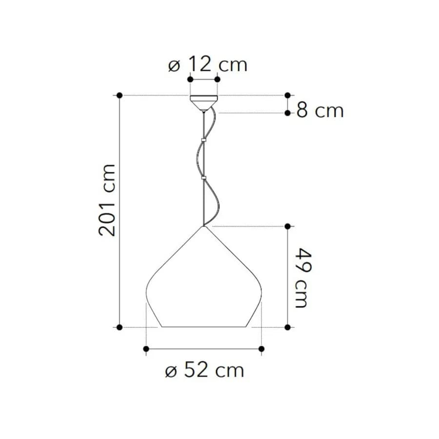 Lampada a sospensione 201h cm in metallo grigio