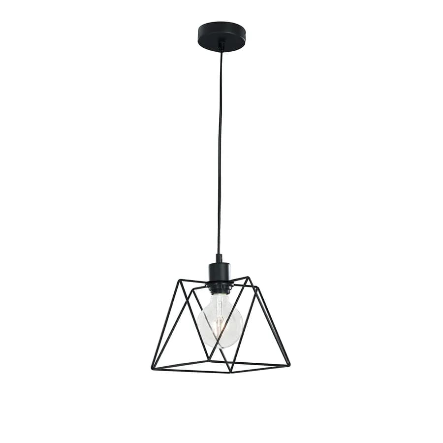 Lampada a sospensione 20x20 cm in metallo nero opaco
