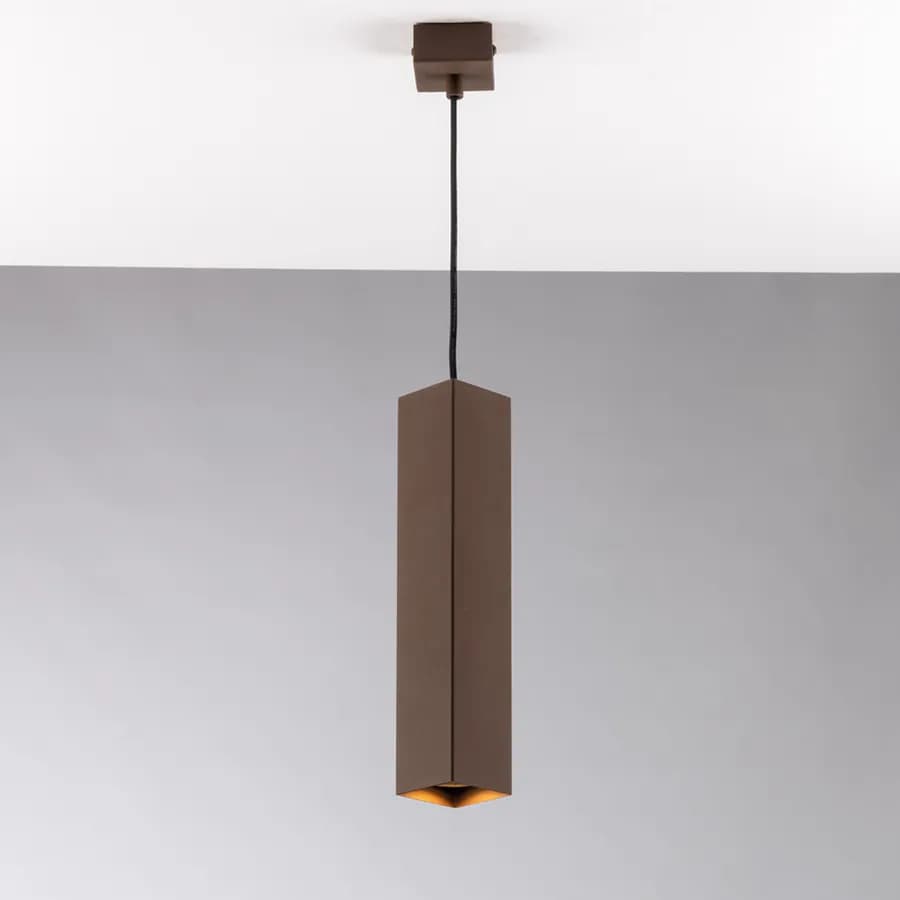 Lampada a sospensione 30 cm in metallo marrone