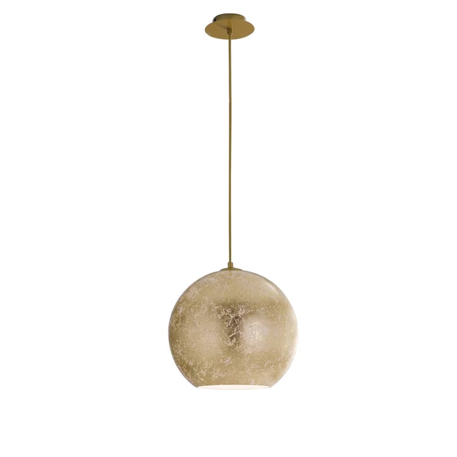 Lampada a sospensione 30 cm in vetro con foglia oro