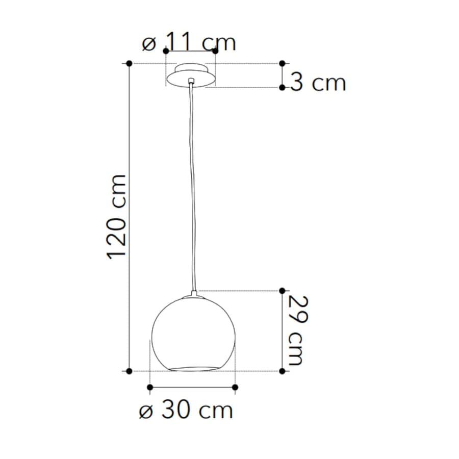 Lampada a sospensione 30 cm in vetro con foglia oro