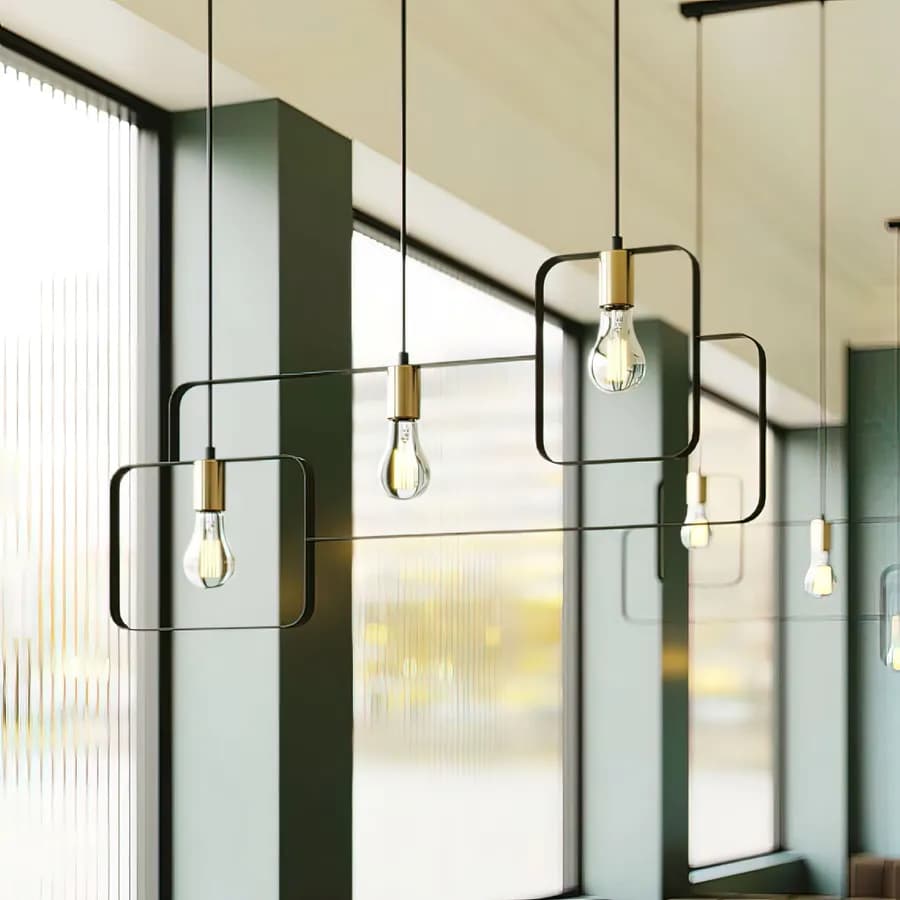 Lampada a sospensione 88,5 cm in metallo nero e oro