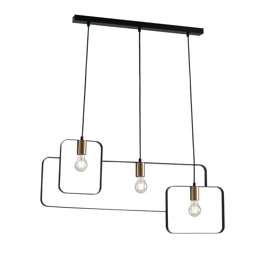 Lampada a sospensione 88,5 cm in metallo nero e oro