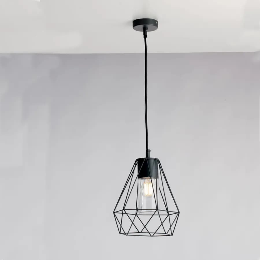 Lampada a sospensione da esterno 22x90h cm in metallo antracite
