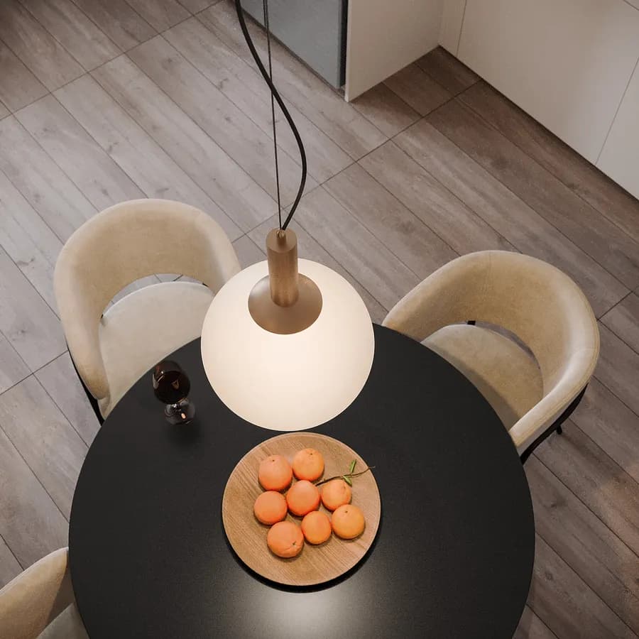 Lampada a sospensione da interno 30x160h cm oro rosa in vetro soffiato bianco