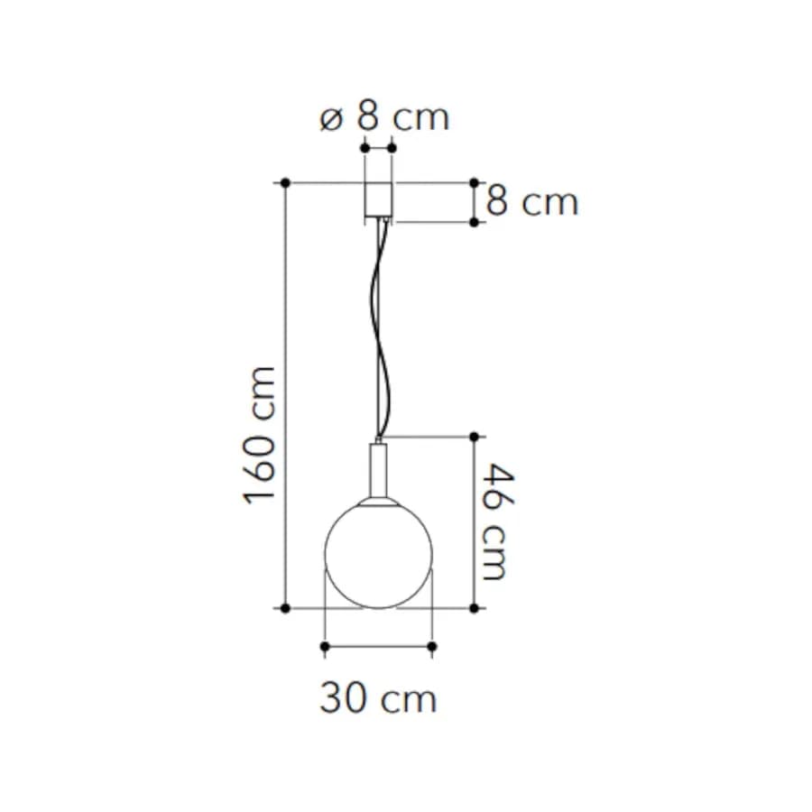 Lampada a sospensione da interno 30x160h cm oro rosa in vetro soffiato bianco