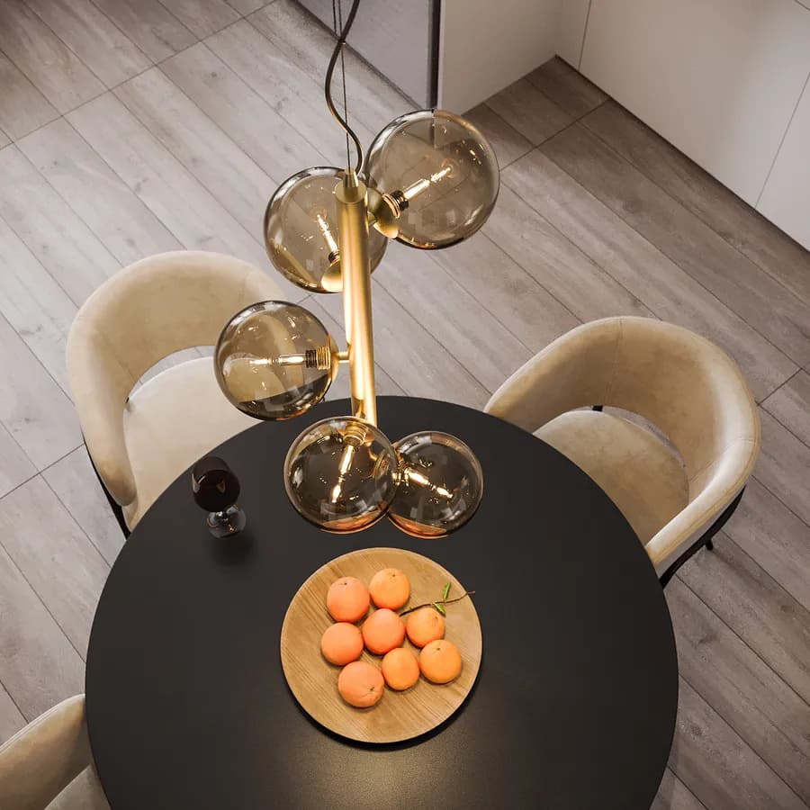 Lampada a sospensione da interno 36x183h cm in vetro soffiato champagne