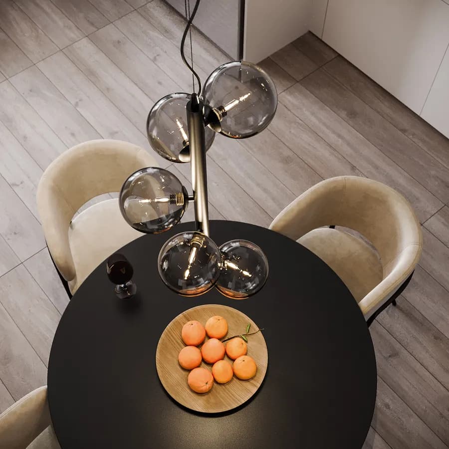 Lampada a sospensione da interno 36x183h cm in vetro soffiato fumè