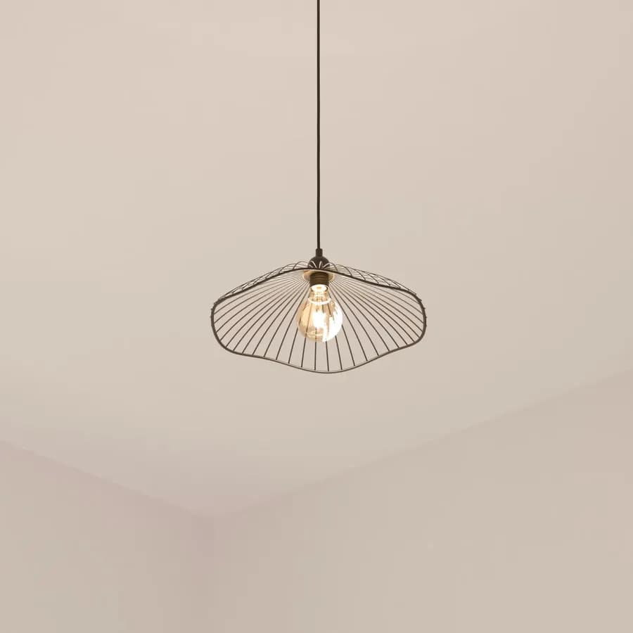 Lampada sospesa rotonda 34 cm metallo nero