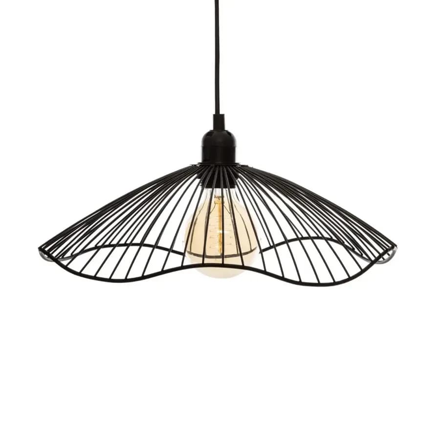 Lampada sospesa rotonda 34 cm metallo nero