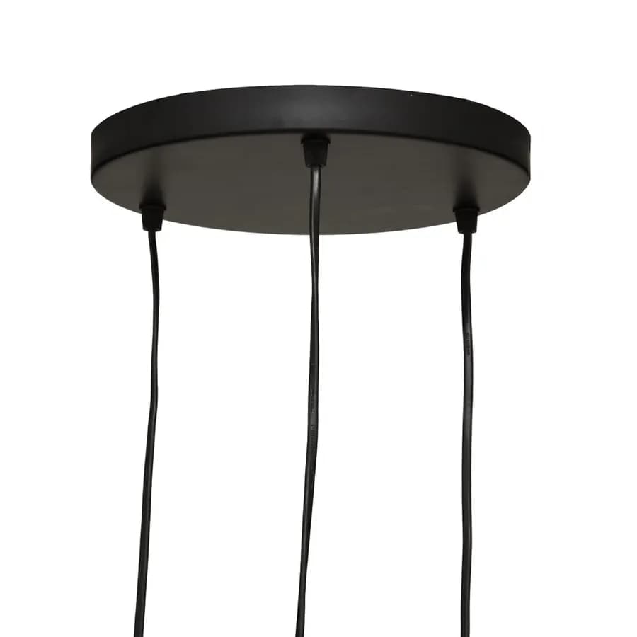 Lampada sospesa h 95 cm intreccio in corda naturale con 3 punti luce - Margot