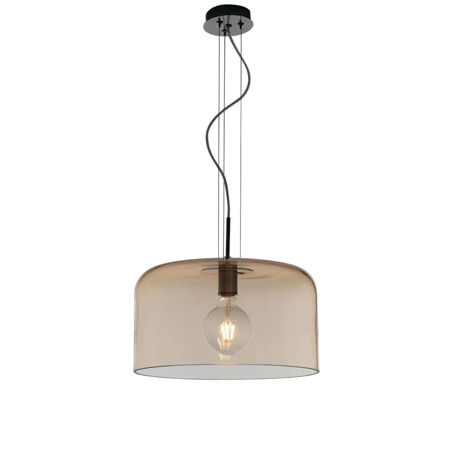 Lampada a sospensione per interno 35x150h cm in vetro ambra lucido