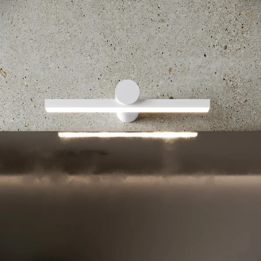 Lampada applique 30 cm in metallo bianco opaco - Float