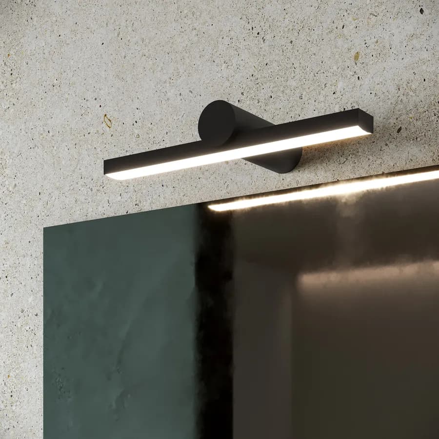 Lampada applique 30 cm in metallo nero opaco - Float