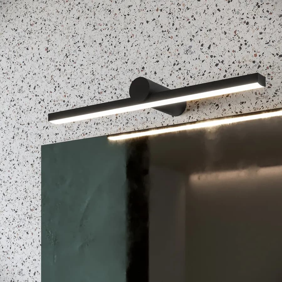 Lampada applique 45 cm in metallo nero opaco - Float