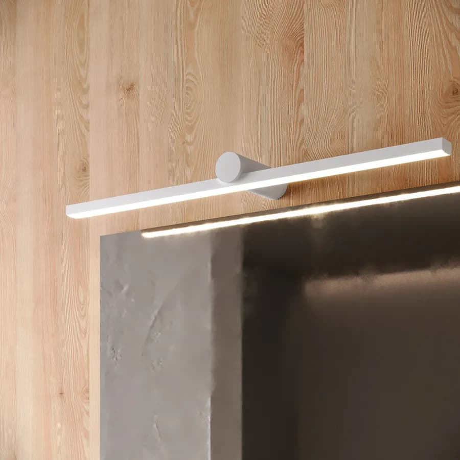 Lampada applique 65 cm in metallo bianco opaco - Float